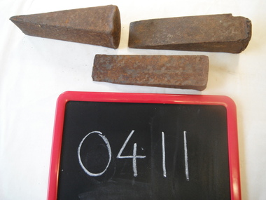 photograph of three wedges with blackboard