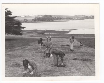 Photograph of school planting group, <1975