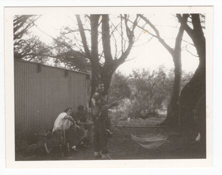 Photograph of group making tree guards