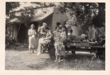 Photograph of group of people on a day trip, Unknown