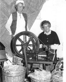 Photograph - Photograph of two women spinning wool, c.1940