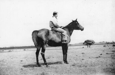 Photograph - Photograph of man on horse, c.1940