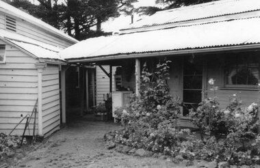 Photograph - Black and white phograph of Rogers Cottage, c.1950