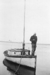 Photograph - Photograph of Harry Jenkins on the sailboat, c.1951