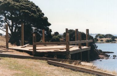 Photograph of nearly completed jetty