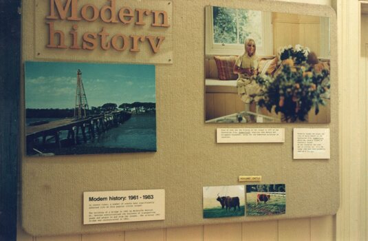 Photograph of 'Modern History' display in the Visitor's Centre