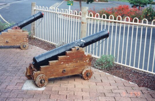 Photograph of two cannons