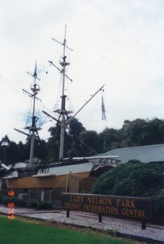 Photograph of a display replica ship