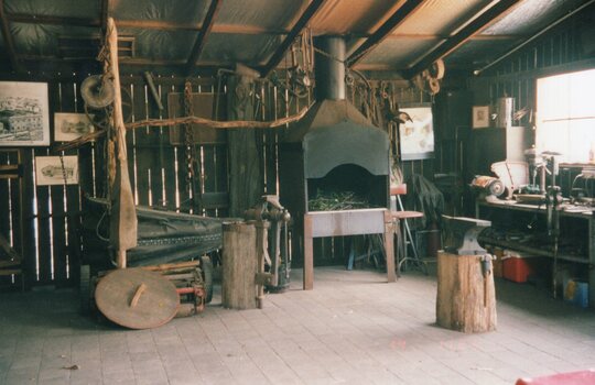 Photograph of a blacksmith workshop