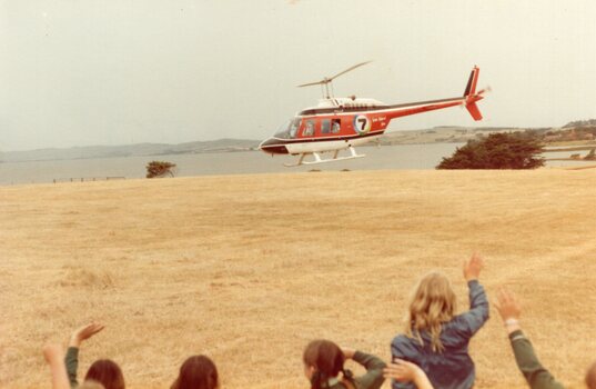 Photograph of helicopter in paddock