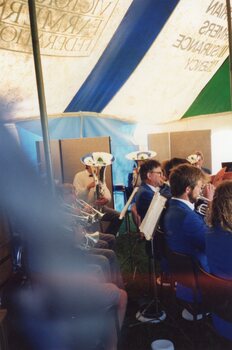 Photograph of brass band playing