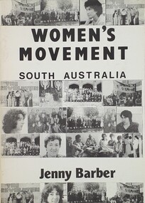 Black and white photographs of women or groups of women laid out in squares. Black text on white background across the top 