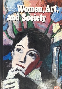 A woman 's face with her hand to her mouth in an expression of wondering is posed against an abstracted floral background below white text.