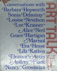 Book, Cindy Nemser, Art Talk. Conversations with 12 Women Artists, !975