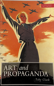 Poster image: a women in a khaki uniform stands against a red and yellow sky. Below her to the left multiple black planes fly up and over her head across the sky in formation.