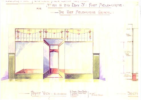 34.01 - Proposed plan (detail) for Market Buildings shopfronts