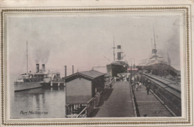 Postcard - Railway Pier, Port Melbourne, 1914