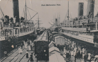 Postcard - Railway Pier, Port Melbourne, 1914