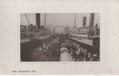 Postcard - Railway Pier, Port Melbourne, 1914