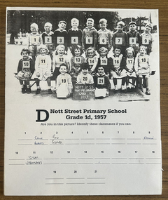 Photograph - Grade 1d, Nott Street School, 1957