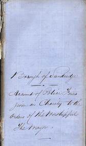 Financial record - Ledger, Police fines given to charity, Borough of Sandridge, 1860s