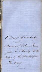 Financial record - Ledger, Police fines given to charity, Borough of Sandridge, Borough of Sandridge, 1860s