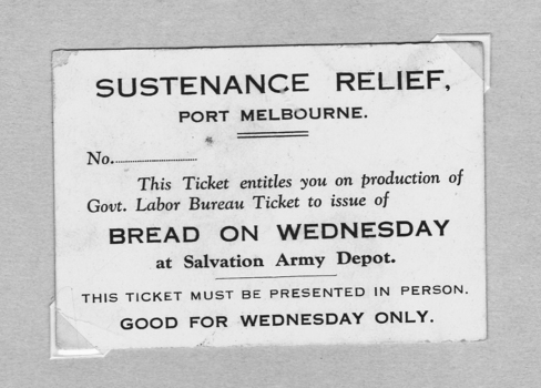 462 - Sustenance relief Labour Bureau ticket