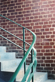 Photograph - Railng detail in tower stairwell, Missions to Seamen, Port Melbourne, Pat Grainger, 1988