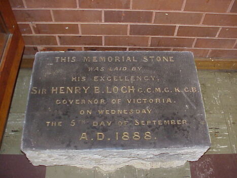 469.01 - Memorial stone from the original Victorian Seaman's Institute at corner Beach and Nott Sts, Port Melbourne