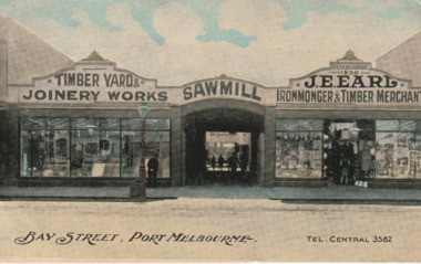 Postcard - J E Earl, Bay Street, Port Melbourne, 1920s