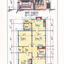 Front elevation and floor plan for a house.