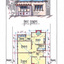 Front elevation and floor plan for a house.