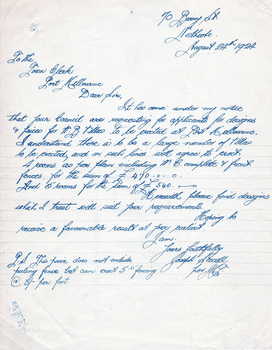 First page of a handwritten letter.