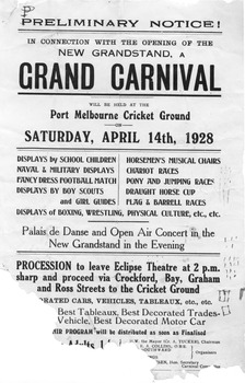 Handbill with black printed text with the bottom ripped off.