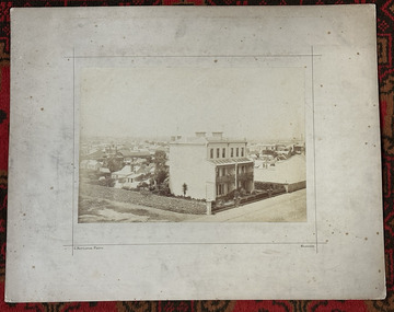 Photograph - Two houses in Rouse Street, Port Melbourne belonging to Thomas SWALLOW and T H ARIELL, Charles Nettleton, c. 1871-73