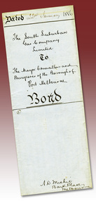 Folded handwritten contract.