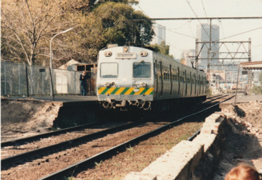 Photograph - Last electric train to Port Melbourne at North Port Station, 10 Oct 1987
