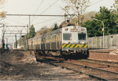 Photograph - Last electric train to Port Melbourne, Glen Stuart, 10 Oct 1987