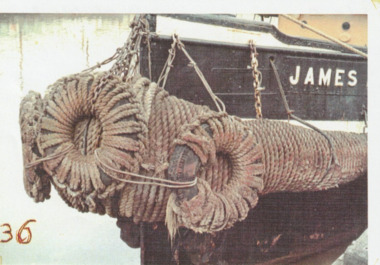 Photograph - Fender on bow of tug, James Paterson, c. 1960