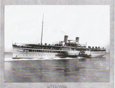 Photograph - Paddlesteamer, Weeroona, 1930s