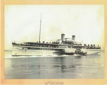 Photograph - Paddlesteamer, Weeroona, 1930s