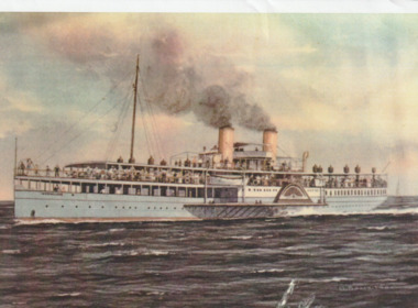 Photograph - Watercolour, Paddlesteamer, Weeroona, F K Fitreet, F K Fiterett, 1970s