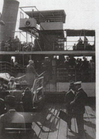 Photograph - Paddlesteamer, Weeroona laying at Station Pier, Port Melbourne, 1930s