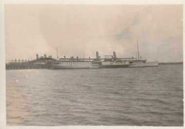 Photograph - PS Hygeia and PS Weeroona at Station Pier, Charles Pont?, 1920s
