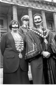 Photograph - March for Democracy, protest rally against amalgamation, Spring Street, Melbourne, David Thompson, 5 Jun 1994
