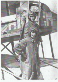 Photograph - Mr & Mrs R Graham Carey at aeroplane, 1920
