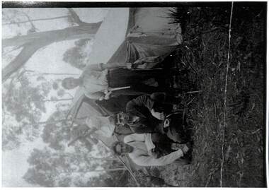 Photograph - Charles Pont with a friend on a rabbit hunt, c. 1922