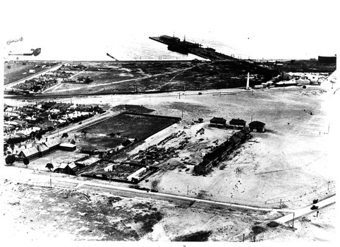 1361 - Aerial photograph of the building of the first State Savings Bank Houses in Garden City 1927