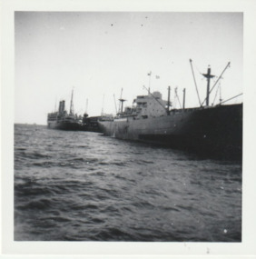 Photograph - Ships at Station Pier, Port Melbourne, Ormonde (outer east) and Saxon Star (inner east), Glen Stuart, 1950s