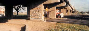 Photograph - Graffiti under Graham Street overpass, Port Melbourne, 1996